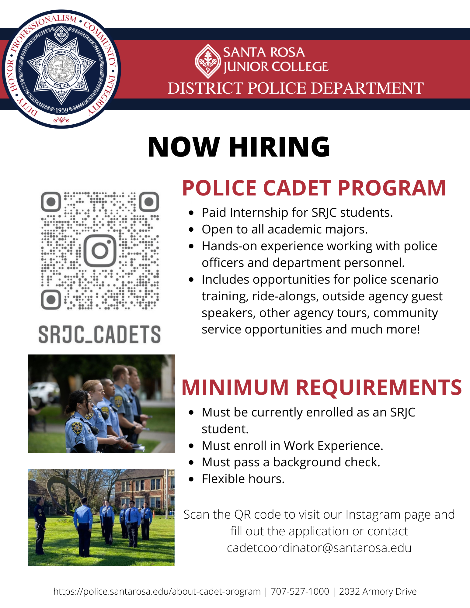 Now Hiring For Police Cadet Internship 